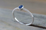 1ct Oval Cut Blue Sapphire Engagement Ring 14k White Gold Finish Diamond Accents