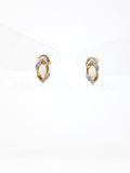 0.01ct Round Cut Moissanite Hollow Party Stud Earrings 14k Yellow Gold Plated