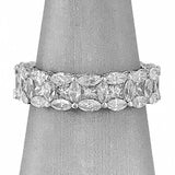 4Ct Marquise Princess Cut Diamond Eternity Wedding Band 14K White Gold Finish