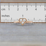 1ct Round Cut Moissanite Heart Shape Twisted Engagement Ring 14k RoseGold Plated