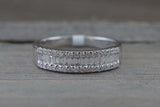 1.7ct Baguette Cut Diamond Wedding Band 14k White Gold Finish Three Row Cluster