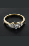 1ct Heart Cut Simulated Diamond Cluster Engagement Ring 14k Yellow Gold Plated