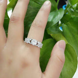 4Ct Round Diamond Elegant Solitaire Ring 14K White Gold Finish Marquise Accents