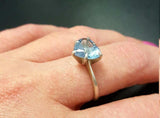 1.5ct Engagement Ring Heart Cut Blue Tanzanite Solitaire 14k White Gold Finish