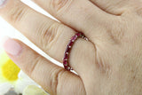 2ct Radiant Cut Pink Ruby Full Eternity Wedding Band Ring 14k White Gold Finish