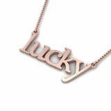 Lucky Name Fancy Pendant Valentines Gift 14k Rose Gold Finish NO CHAIN