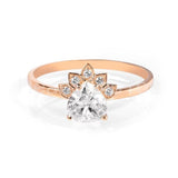 1ct Heart Cut Simulated Diamond Art Deco Engagement Ring 14k Yellow Gold Plated