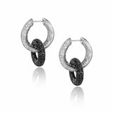 6ct Round Cut Black Diamond Hoop In Hoop Party Earrings 14k White Gold Finish