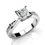 1.3ct Princess Cut Diamond Accent Solitaire Engagement Ring 14k White Gold Over