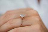 1.85ct Oval Cut Diamond Engagement Ring East West Solitaire 14k Rose Gold Finish