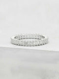 2.5ct Wedding Ring Band Emerald Cut Diamond Full Eternity 14k White Gold Finish