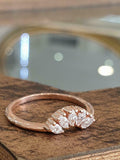 1.5ct Marquise Cut Diamond Wedding Band Five Stone Stackable 14k RoseGold Finish