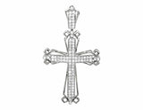 1.2ct Round Cut VVS1D Diamond Pendant Stylish Cross Charm 14k White Gold Finish