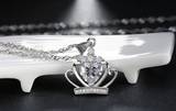 2ct Heart Cut VVS1D Diamond Pendant Crystal Crown 14k White Gold Finish NO CHAIN