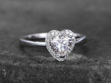 1ct Heart Cut VVS1D Diamond Valentine Gift Engagement Ring 14k White Gold Finish