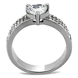 3.5ct Heart Cut Diamond Solitaire Ring 14K White Gold Finish 3 Row Round Accents