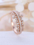 2ct Round Cut Diamond Wedding Band Cluster Statement Vintage 14k RoseGold Finish