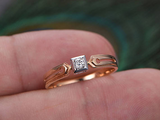 0.4ct Round Cut Diamond Engagement Ring 14k Rose Gold Finish Bridal Wedding Band