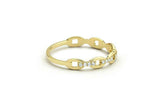 Open Link Engagement Ring 0.8ct Round Cut VVS1D Diamond 14k Yellow Gold Finish