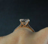 2ct Oval Cut Peach Morganite Diamond Accents Engagement Ring 14k RoseGold Finish