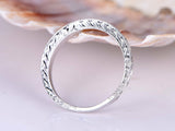 Plain Gold Anniversary Bridal Ring Stackable Band Women 14k White Gold Finish