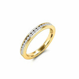 Channel Half Eternity Wedding Band 0.4ct Round Cut Diamond 14k White Gold Finish