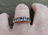 3ct Wedding Ring Band Oval Cut Blue Aquamarine Half Eternity 14k White Gold Over