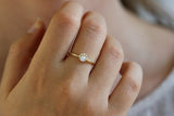 1ct Round Cut Diamond Engagement Ring 14k Yellow Gold Over Pearl Crown Solitaire