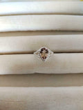 2ct Engagement Ring Pear Cut Peach Morganite Split Shank Halo 14k WhiteGold Over