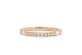 Stackable Half Eternity Wedding Band 0.9ct Baguette Diamond 14k Yellow Gold Over