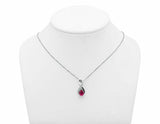 0.15ct Pear Cut Pink Ruby Pendant Infinity Design 14k White Gold Finish NO CHAIN