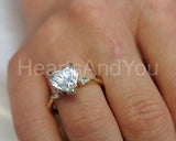 0.3ct Heart Simulated Diamond Three Stone Engagement Ring 14k Yellow Gold Plated