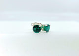 0.5ct Stud Earrings Round Cut Green Emerald Solitaire Design 14k White Gold Over