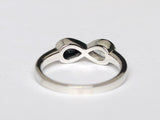 1.2ct Engagement Ring Pear Cut White & Black Diamond Infinity 14k WhiteGold Over