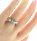 4ct Pear Cut VVS1D Diamond Wedding Ring Band Full Eternity 14k White Gold Finish