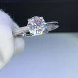 1.5ct Round Cut Diamond Engagement Ring Milgrain Solitaire 14k White Gold Finish