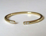 Open Stackable Wedding Ring Band 0.2ct Round Cut Diamond 14k Yellow Gold Finish