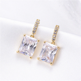 Solitaire Drop Earrings 1.9ct Emerald Cut VVS1D Diamond 14k Yellow Gold Finish