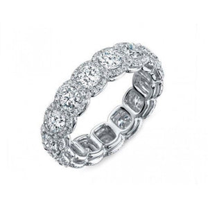 5ct Round Brilliant Diamond Cocktail Halo Full Eternity Band 18k White Gold Over