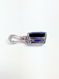 3Ct Emerald Cut Purple Amethyst Diamond Solitaire Pendant 14K White Gold Finish