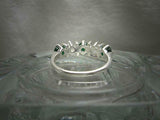 1.2ct Round Cut Green Emerald 5 Stone Stackable Wedding Band 14k White Gold Over