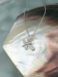 1ct Round Cut Diamond Pendant with Chain Butterfly Desgin 14k White Gold Finish