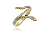 1ct Round Cut Diamond Engagement Ring Snake Design Statement 14k YellowGold Over