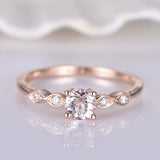 1ct Round Cut Peach Morganite Five Stone Engagement Ring 14k Rose Gold Finish