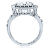 4.3ct Cushion Cut Diamond Engagement Ring Halo Statement 14k White Gold Finish