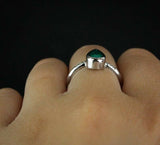 1ct Pear Green Emerald Solitaire with Accents Engagement Ring 14k WhiteGold Over