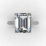 3.2ct Emerald Cut Diamond Accents Solitaire Proposal Ring 14k White Gold Finish