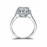 2ct Heart Cut Diamond Halo Engagement Ring 14k White Gold Over with Round Accent