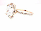 3.5Ct Cushion Diamond Accent Halo Solitaire Engagement Ring 14K Rose Gold Finish