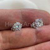 1.5ct Round Cut Moissanite Open Halo Stud Earrings Women 14K White Gold Plated